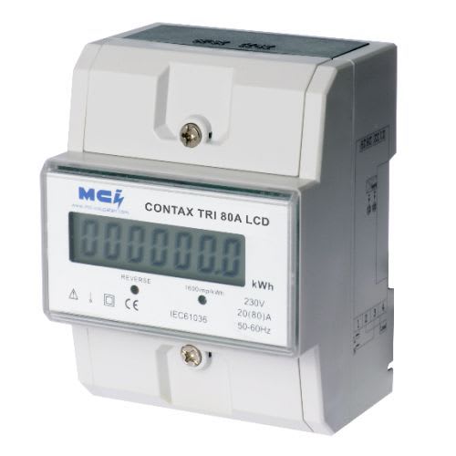 MCI - CONTAX D TRI 80A MID : compteur électrique tétra 3x80A, agréé MID
