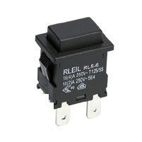 MCI - RL56-11(ON)-R-0-BK/BK-P4-0-0 : poussoir ON-OFF unipolaire pour découpe 19x13mm