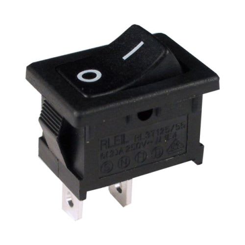 MCI Coupatan - RL31-11-G-2-BK-BK-P4 : interrupteur ON-OFF unipolaire pour decoupe 19x13mm