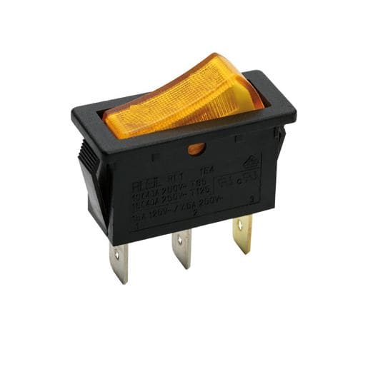 MCI - RL13W-11/N-C-0-OR/BK-P1-2 : interrupteur ON-OFF unipolaire pour découpe 30x11mm