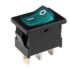 MCI - RL33-11/N-G-2-GR/BK-P4-2 : interrupteur ON-OFF unipolaire pour découpe 19x13mm