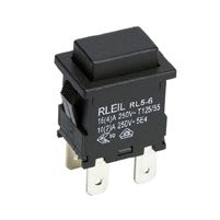 MCI - RL56-21-R-0-BK/BK-P4-0-0 : poussoir ON-OFF bipolaire pour découpe 19x13mm