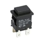 MCI - RL56-21(ON)-R-0-BK/BK-P4-0-0 : poussoir OFF-(ON) bipolaire pour découpe 19x13mm