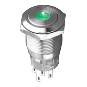 MCI - MAS1-AMQ-22ZD/G/230V/S : bouton poussoir 2NO/NF maintenu pour découpe Ø19mm