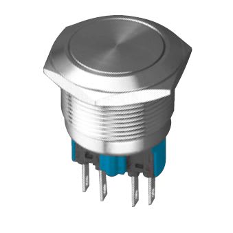 MCI - MQ22-11Z/S : bouton poussoir OFF-ON unipolaire pour découpe Ø22mm