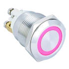 MCI - MQ19F-10E/R/24V/S: bouton poussoir métallique pour découpe Ø19mm
