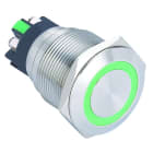 MCI - MQ22L-11E/B/24V/S: bouton poussoir métallique pour découpe Ø22mm