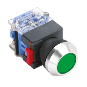 MCI - MBP22-Z/R/P: bouton poussoir IP65 rouge maintenu pour découpe Ø 22,5 mm