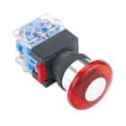 MCI - MBP22-MA/24V/R/P: poussoir arrêt urgence momentané LED 24V rouge découpe Ø22,5mm