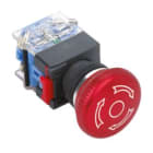 MCI - MBP22-TSC/R/P: arrêt d'urgence IP65 rotatif rouge métal pour découpe Ø22,5mm