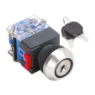 MCI - MBP22-Y/21/P: sélecteur rotatif à clef 2 positions 1-2, pour découpe Ø22,5mm