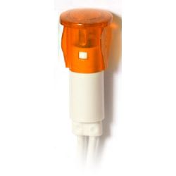 MCI - S01 LED 230V AMBRE: voyant à LED pour découpe Ø10mm, sortie fils PVC 200mm