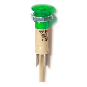 MCI - S04 LED 400V  VERT: voyant à LED pour découpe Ø10mm, sortie languettes 6,35 mm