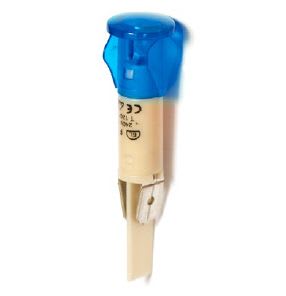 MCI - S64 LED 24V BLEU: voyant à LED pour découpe Ø12mm, sortie languettes 6,35 mm