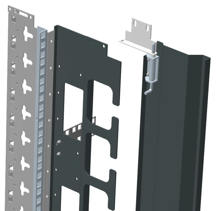 Efirack Efilan - Montant cabling vertical à capot pivotant 42U pour baie ACCESS