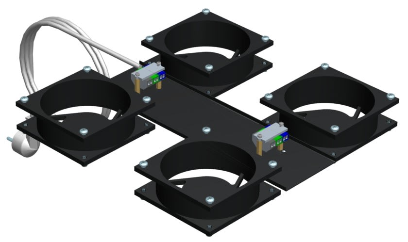 Efirack Efilan - Kit 4 Ventilo. 230V Alimente Cordon 3m faible bruit