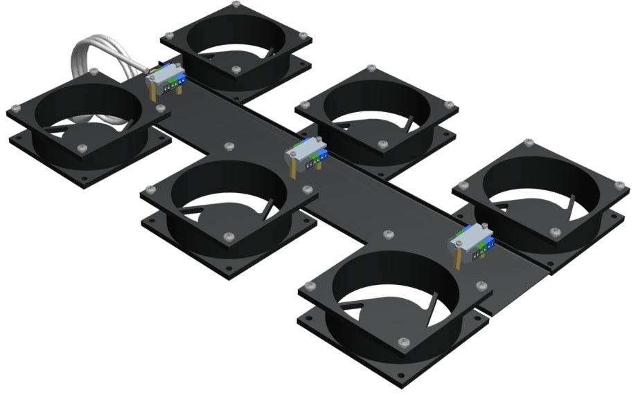 Efirack Efilan - Kit 6 Ventilo. 230V Alimente Cordon 3m faible bruit