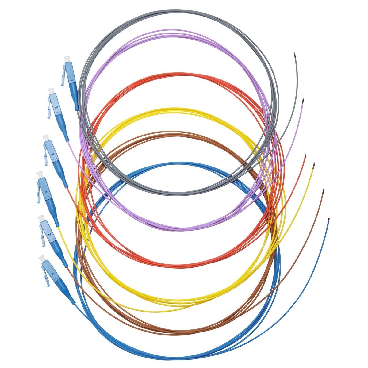 Lapp - 12 pigtails à codes couleur assortis avec divers types de connecteurs (LC, ST, L