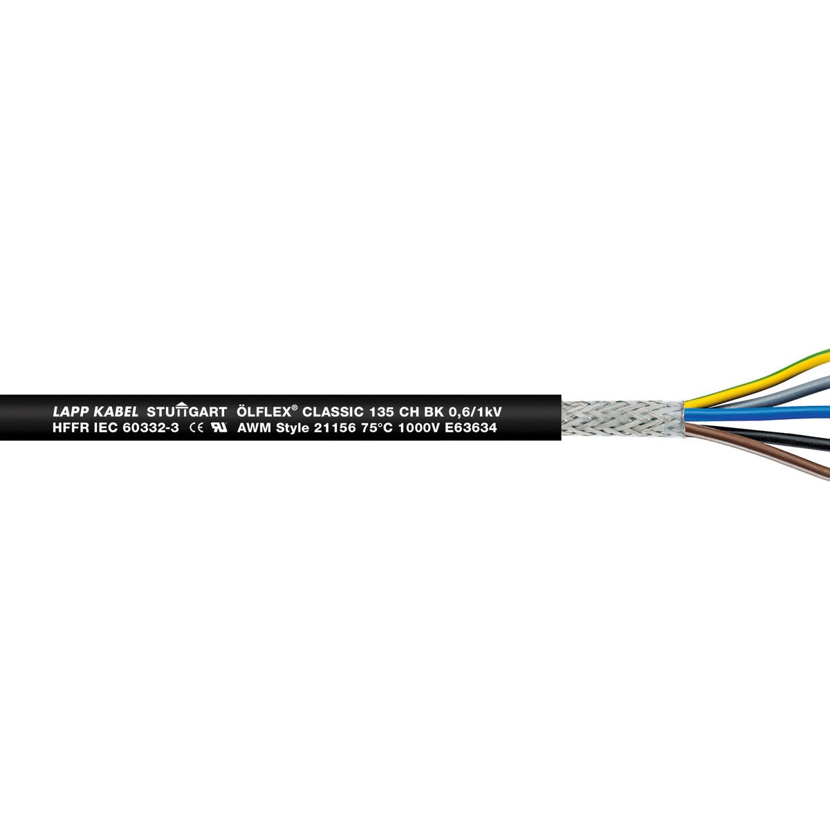 Lapp - 0,6/1 kV CA, sans halogène, flexible, IEC 60332-3, IEC 61034-2, résistance aux U