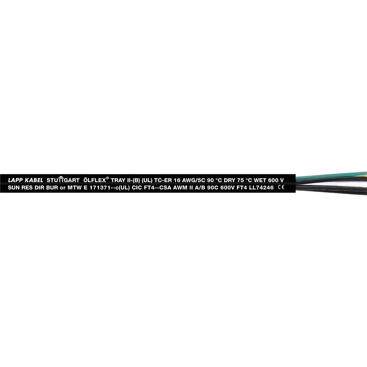 Lapp - Câble de commande ÖLFLEX® 0,6/1 kV, UL TC-ER 600V MTW AWM WET OIL/ SUN RES CSA T