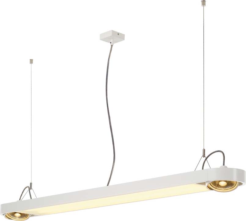SLV - AIXLIGHT® R OFFICE, T5 54W suspension, blanche, 2xT5 54W + 2xES111 max