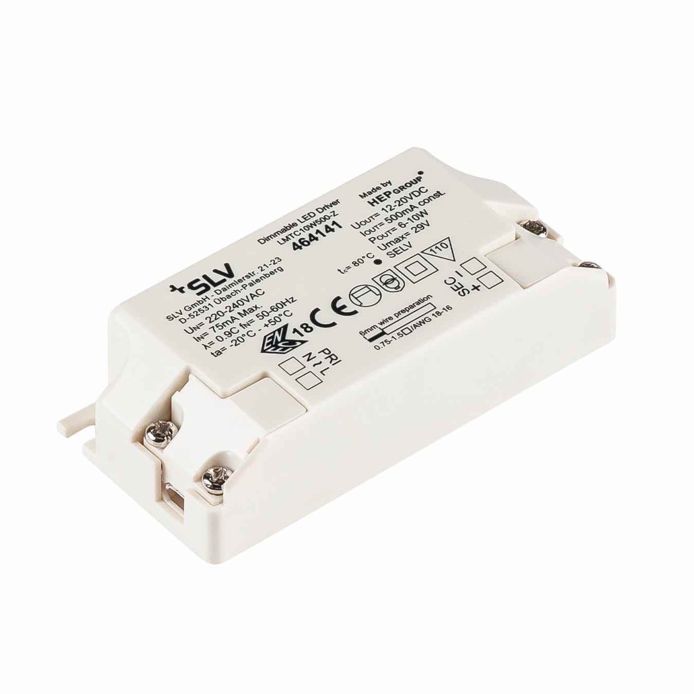 SLV - Alimentation LED, intérieur, blanc, 10W, 500mA