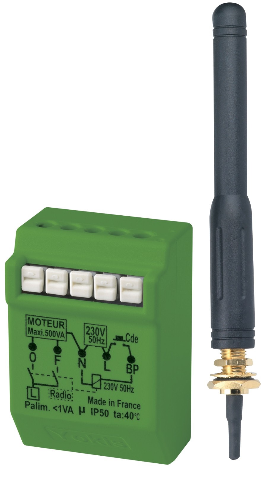 Yokis - Micromodule Volet Roulant Encastré Radio Power Avec Antenne