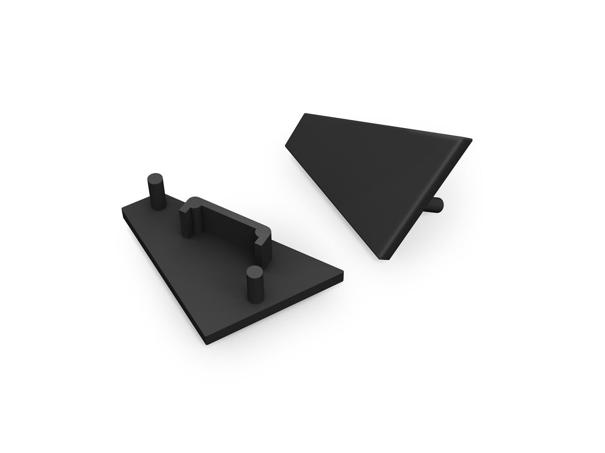 Sylvania - Rubans LED Embouts Angle Saillie 14 Noir (lot de 2)