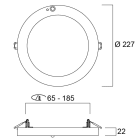 Sylvania - START Downlight 5 en 1 65-185 18W 1800lm 3CCT Détection PIR