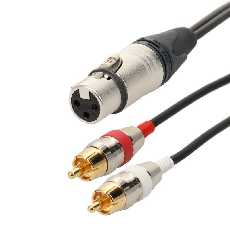 Erard - Cordon XLR 3 broches F / 2 RCA M - connecteurs NEUTRIK - 0m50