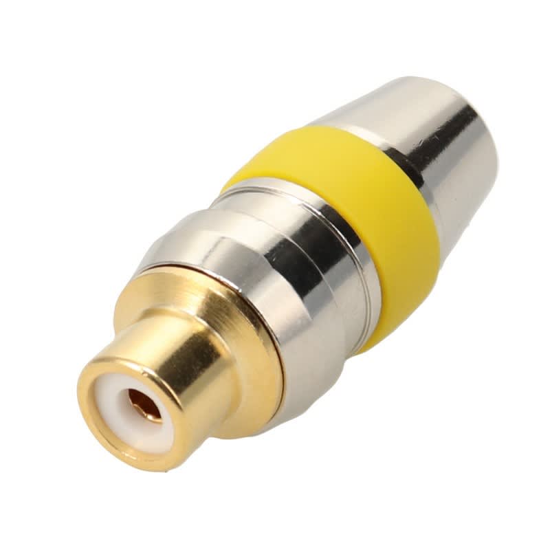 Erard - Connecteur RCA nickel Femelle à souder D 6 jaune