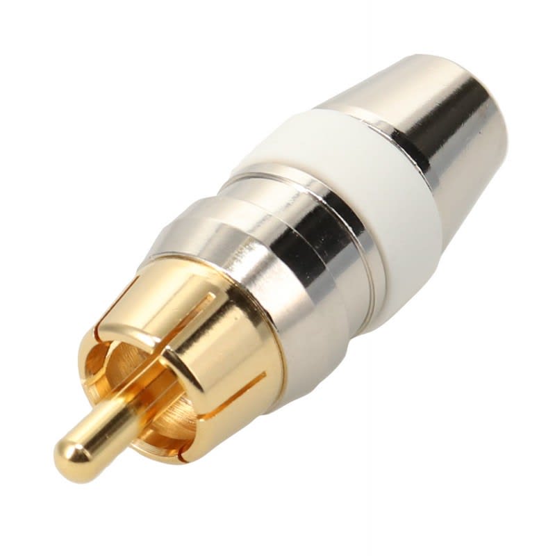 Erard - Connecteur RCA nickel Mâle à souder D 6 blanc