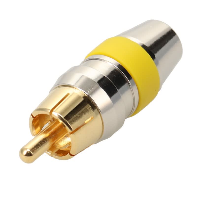 Erard - Connecteur RCA nickel Mâle à souder D 6 jaune