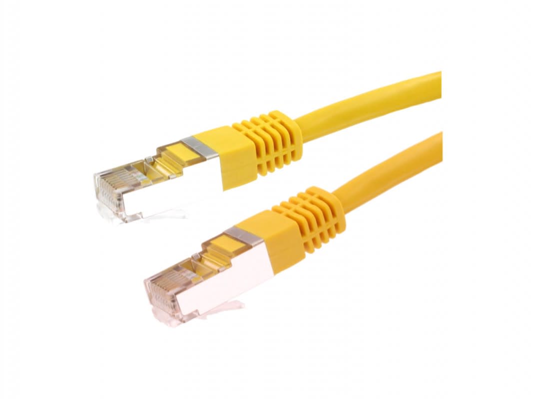 Erard - Cordon RJ45 M/M - Cat. 6 - F/UTP - 250MHz- jaune - 1m
