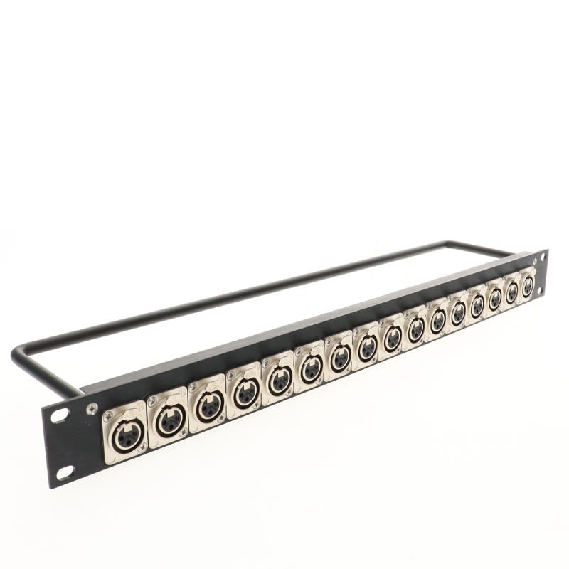 Erard - Panneau de brassage  - aluminium - 16 embases  XLR 3 broches F - 1U - noir