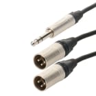 Erard - Cordon Jack 6,35 stéréo M / 2 XLR 3 broches M - connecteurs NEUTRIK - 0m20
