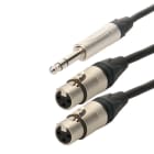 Erard - Cordon Jack 6.35 stéréo M / 2 XLR 3 broches F - connecteurs NEUTRIK - 15m