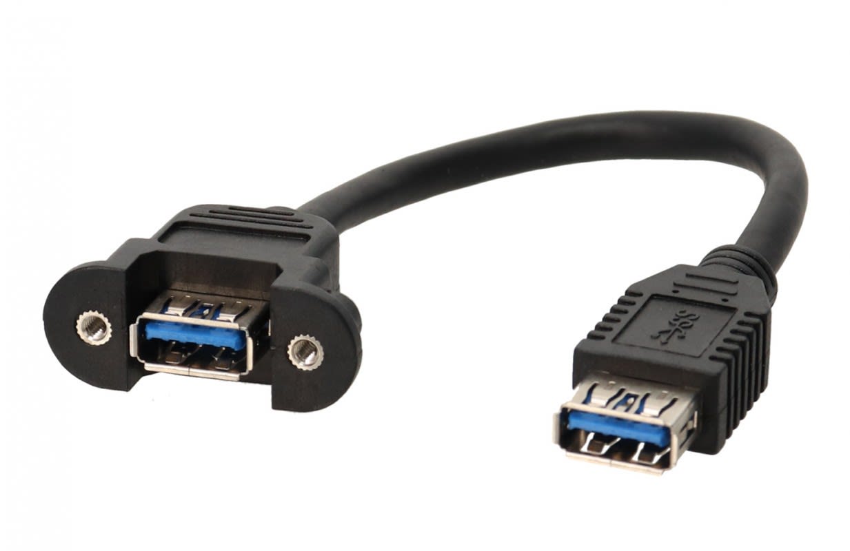 Erard - Cordon de façade USB 3 A Femelle / USB 3 A Femelle 0,2m