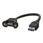 Erard - Cordon de façade USB 3 A Femelle / USB 3 A Femelle 0,2m