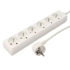 Erard - Bloc multiprises - 6 prises x (2 P + T) - 3 x 1mm² - 16A - 3680W - blanc - 4m