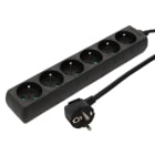 Erard - Bloc multiprises - 6 prises x (2 P + T) - 3 x 1mm² - 16A - 3680W - noir - 4m