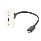 Erard - Plastron 1 module - USB-C 3.2 GEN 1 + raccord M - - 22.5x45mm- 0m20