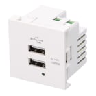 Erard D3c - Plastron de charge - 2 x USB A F - 2 x 2.1A - 5V - 21W - 45x45 mm blanc