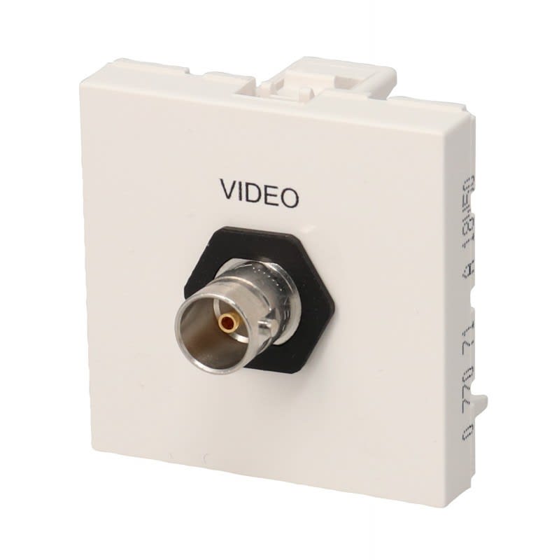 Erard - Plastron 2 modules avec traversée BNC F/F- obturateur LEGRAND - 45x45 mm - 0m20