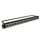 Erard - Panneau de brassage - alum - 16 traversées NEUTRIK BNC FF - 12 G - 1U - noir