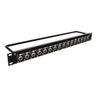 Erard - Panneau de brassage - aluminium - 16 embases NEUTRIK Ethercon 1U - noir