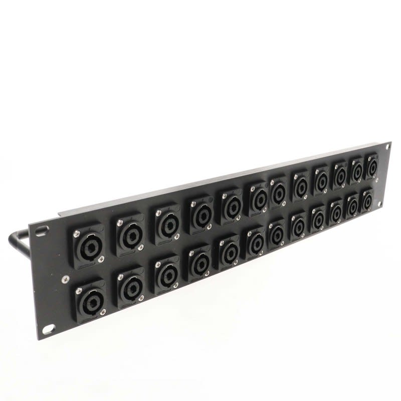 Erard - Panneau de brassage  - aluminium - 24 embases NEUTRIK Speakon - 2U - noir