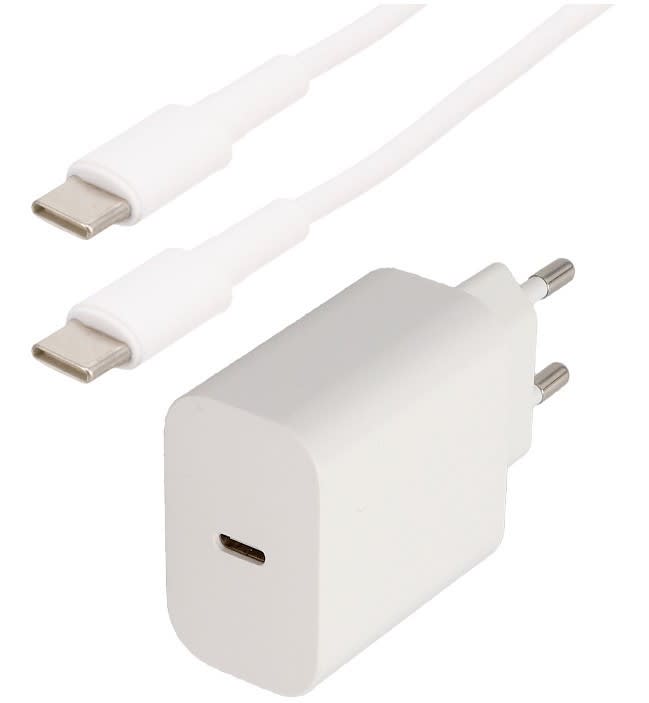Erard D3c - KIT chargeur mural USB C 18 W+ cordon USB C M-M - blanc - 1m