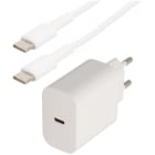 Erard D3c - KIT chargeur mural USB C 18 W+ cordon USB C M-M - blanc - 1m