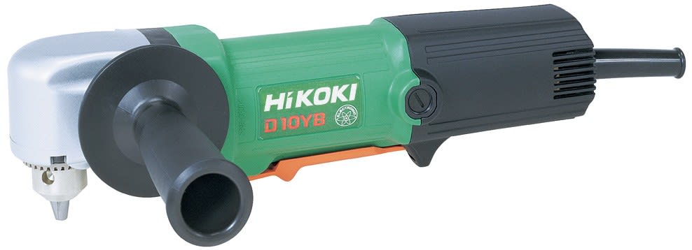 Hikoki Power Tools - Perceuse d'angle 500W, réversible, mandrin à clé 10mm, spéciale accès difficiles